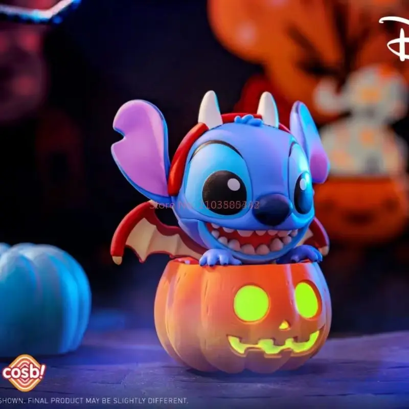 Genuíno disney mickey mouse e amigos abóbora série caixa cega caixa mistério presente de halloween brinquedo do miúdo figuras de ação mini figuras