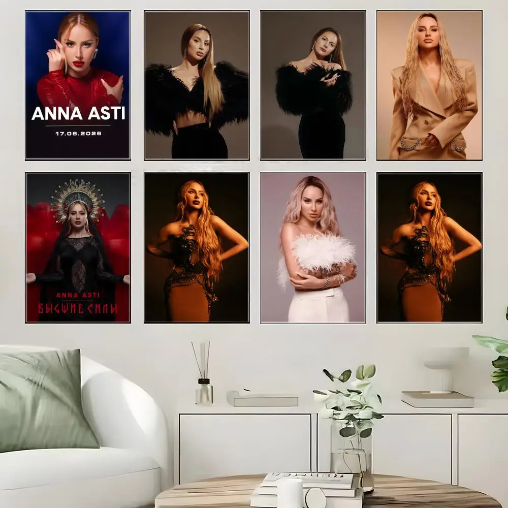Public figure A-ANNA ASTI Poster  Self-adhesive Art Waterproof Paper Sticker Coffee House Bar Room Wall Decor