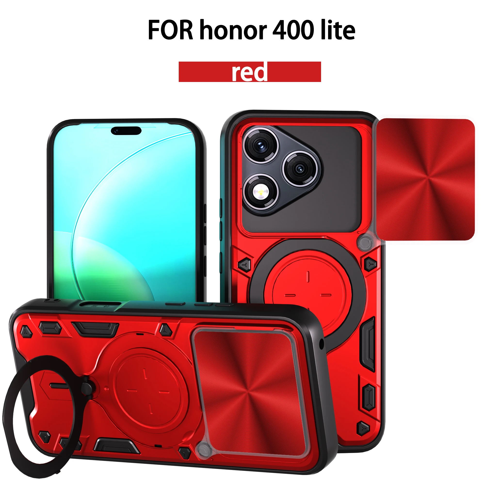 For Honor 400 Lite Phone Case Honor 400 Lite Case Heavy Duty Rugged Armor Magnetic Bracket CaseSlide Camera Protection Cover