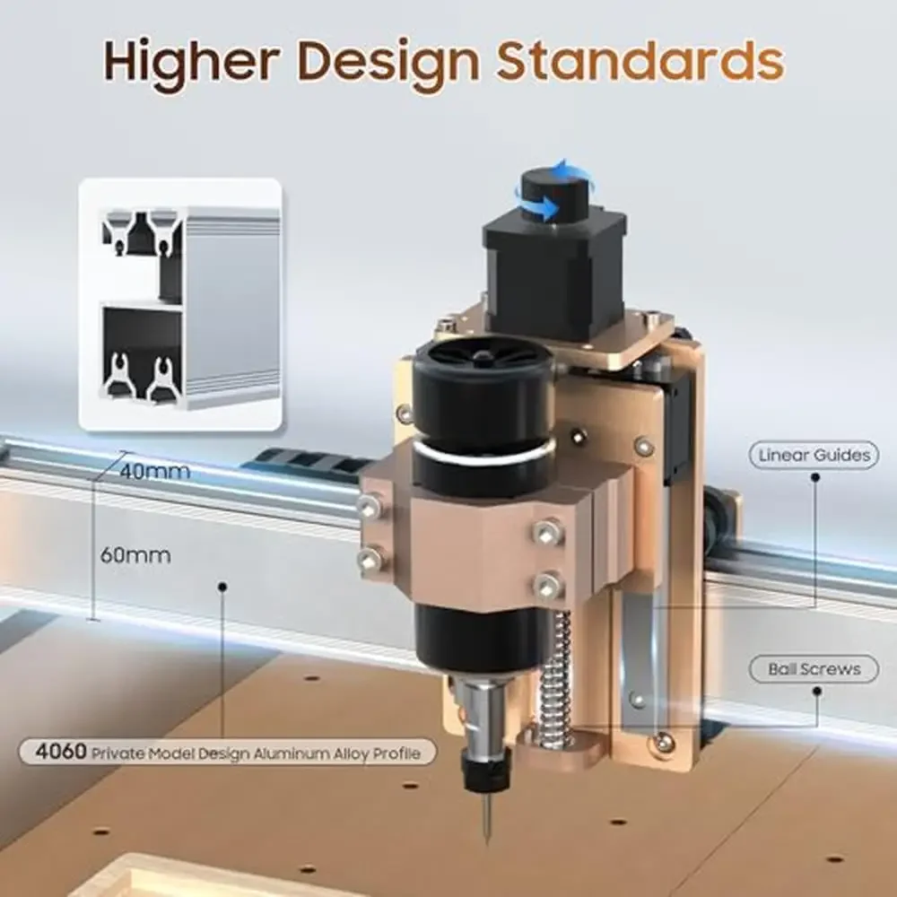 CNC Router Machine Engraving All-Metal Wood Acrylic MDF Nylon Carving Cutting 4040 Pro Upgrade Z-Axis Control Box Reinforced