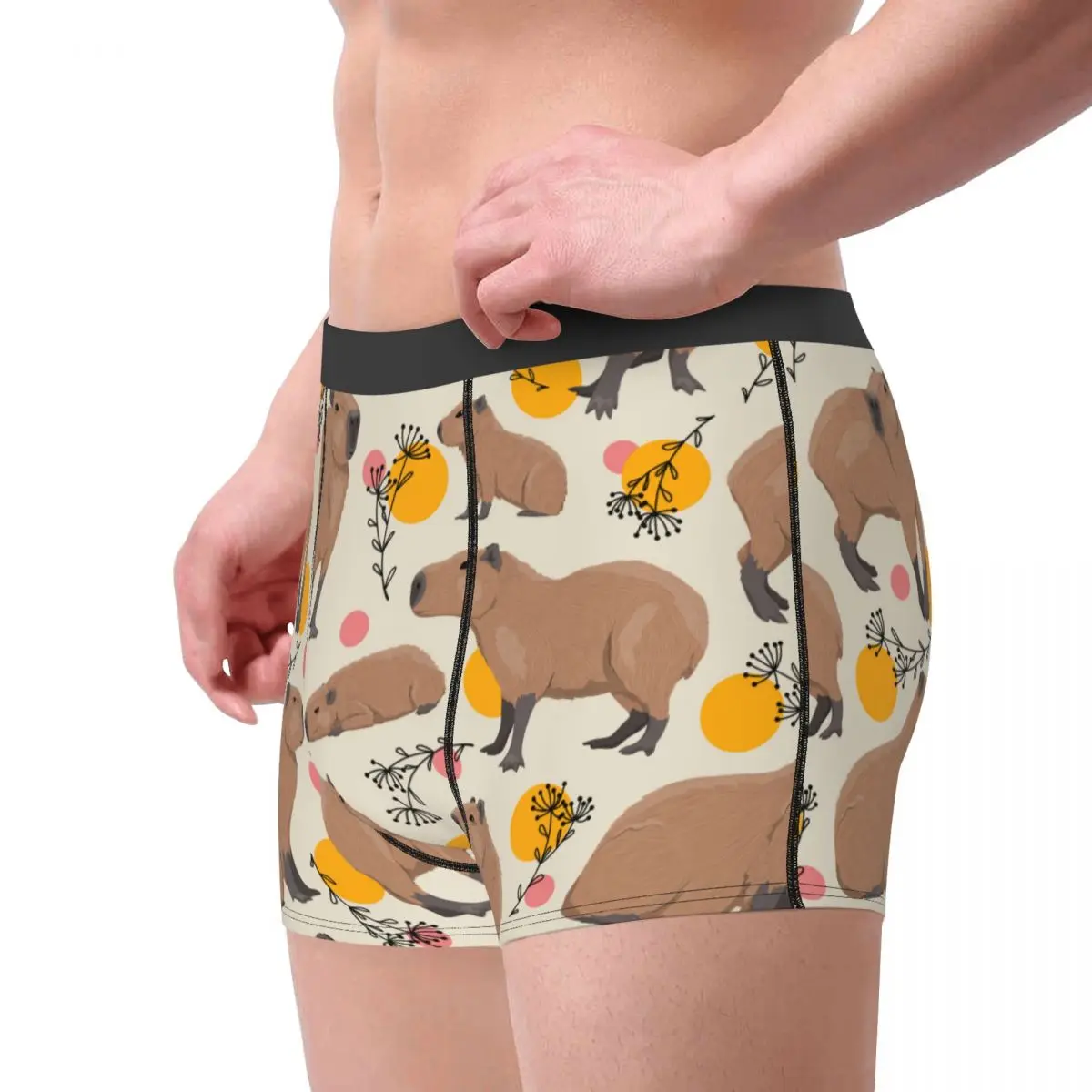 Mens Capybara Underwear Wild Animals of South America Novelty Boxer Shorts Panties Homme Soft Underpants Mens Underwear