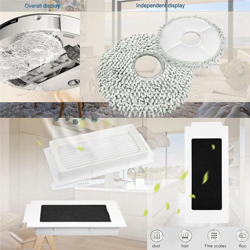 A01V-Vacuum Cleaner Replacement Parts Kit For Deebot T30S/T30S Combo Robot Vacuum Cleaners