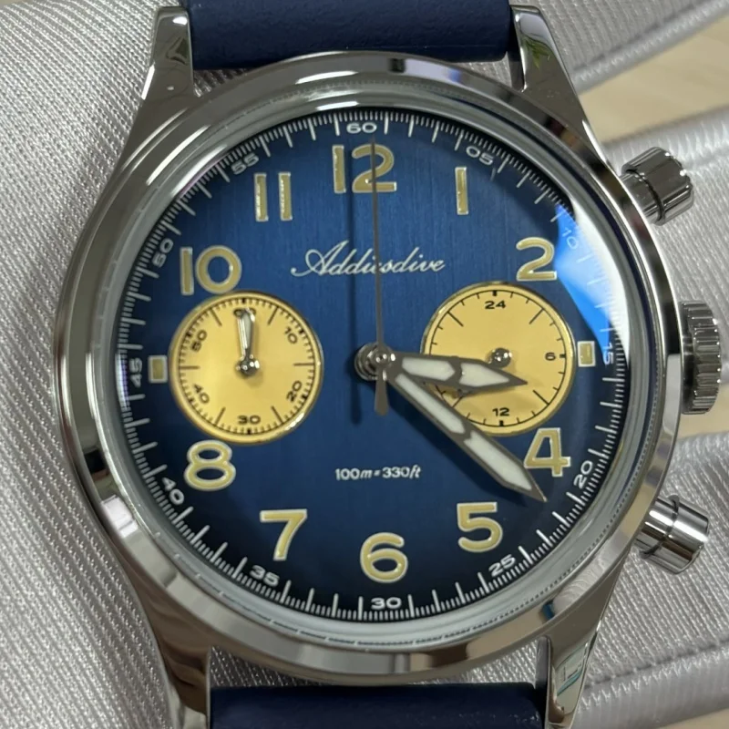 ADDIESDIVE offre spéciale montre pour hommes VK64 chronographe 10Bar étanche AD2516 Super lumineux bulle miroir verre Quartz acier montre