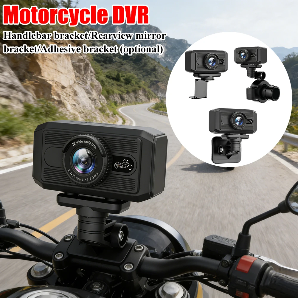 

2K WiFi Motorcycle DVR Waterproof Motorcycle Dash Cam with G-Sensor Parking Mode Video Recorder for Motorbike Electric Vehicles