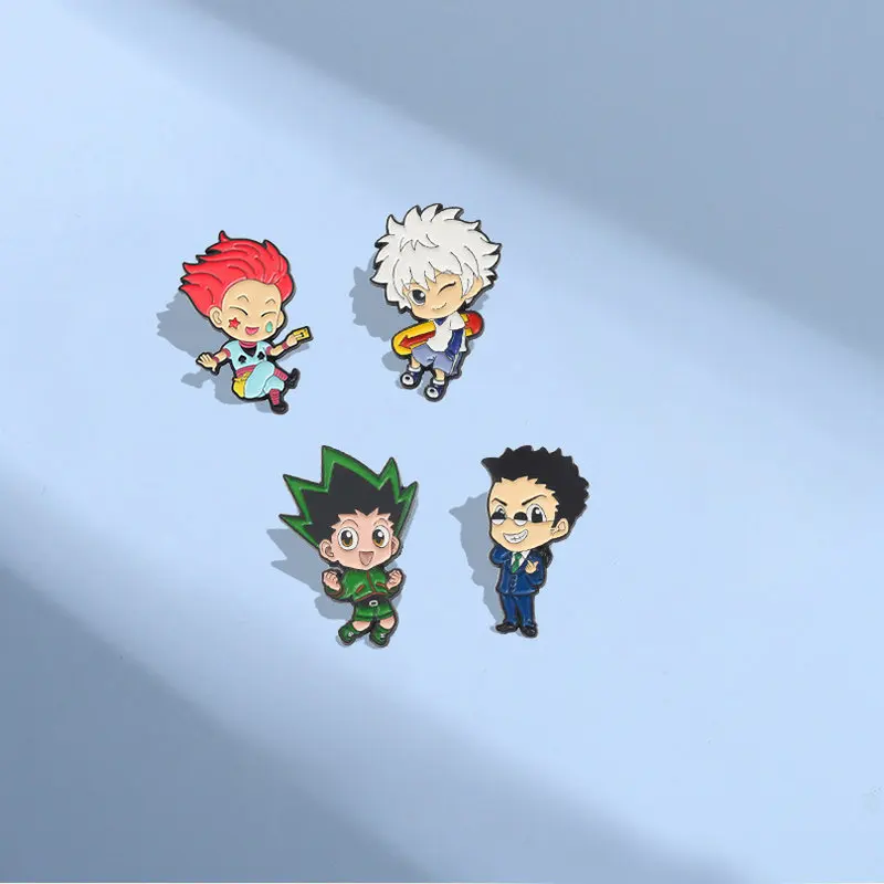 HUNTERxHUNTER Enamel Pin Custom GON Killua Kurapika Leorio Hisoka Brooch Lapel Badge Anime HxH Jewelry Gift for Fans
