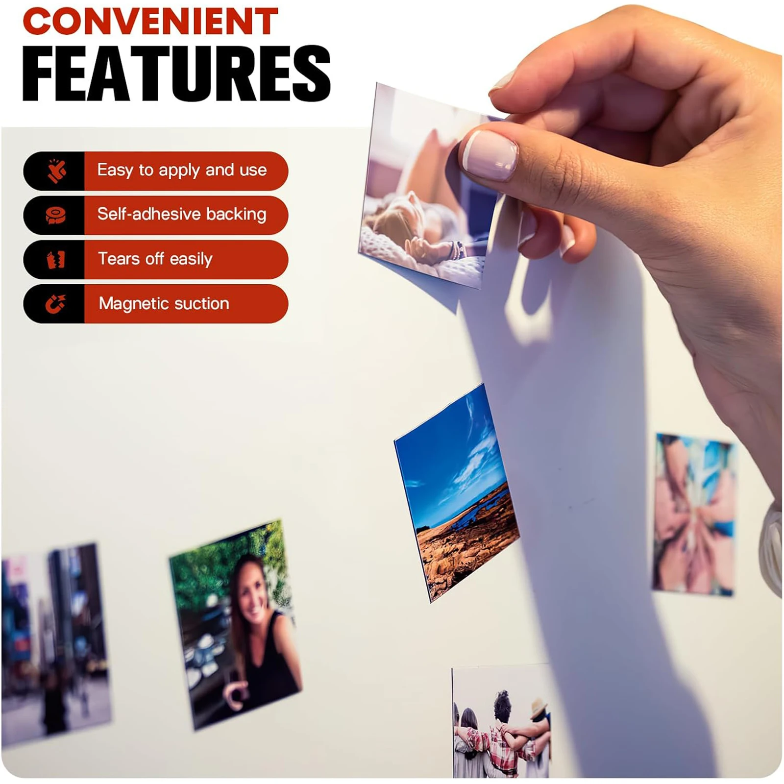 Magnet Tape Roll Flexible Strong Magnetic Strip with Adhesive Backing, for DIY Craft Projects Fridge Board Home Office Use, 3M view 5