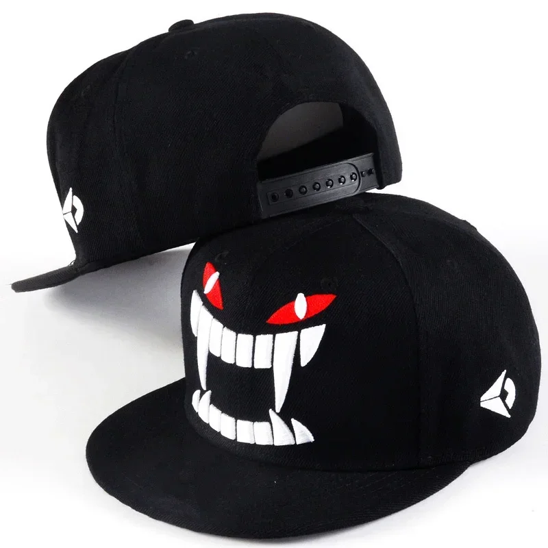 

Unisex Demon Embroidery Hip-hop Hats Spring Autumn Adjustable Casual Snapback Baseball Caps Outdoor Sunscreen Hat Sports Cap