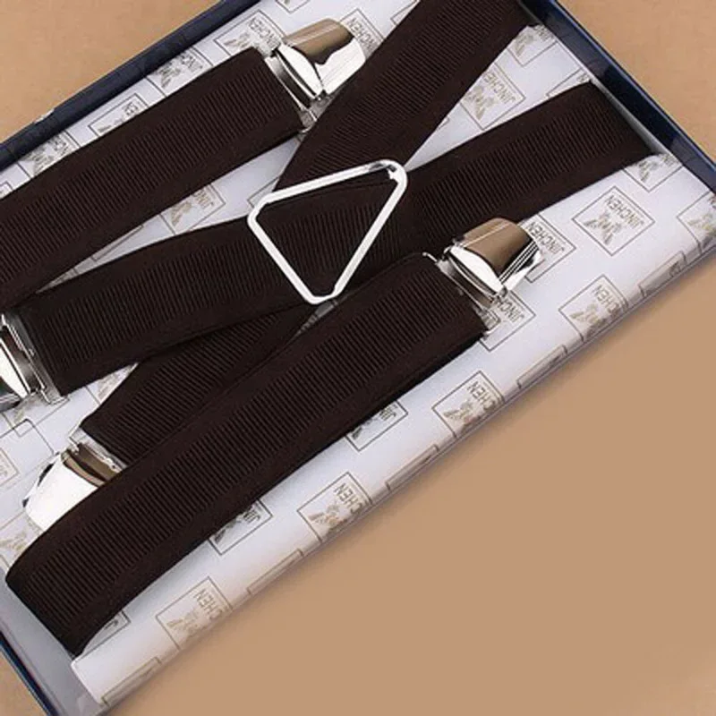 Unisex Men Women 4 Clip Cross Strap Fashion Bib Pants Elastic Suspenders Braces 1pc Men's Strap Belt