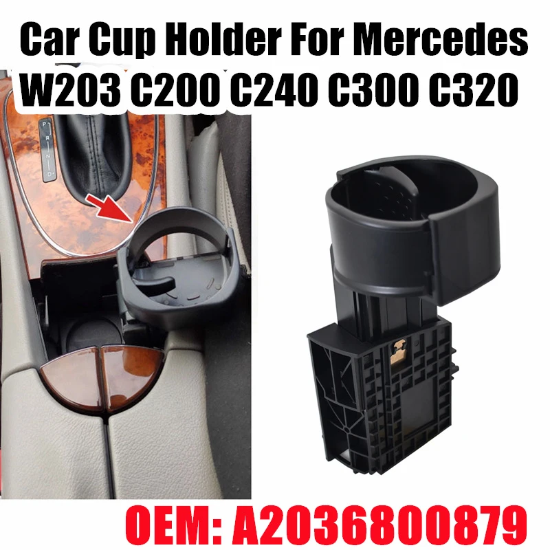 2036800879 New Center Console Drink Water Cup Holder For Mercedes Benz C Class W203 C320 C240 C230 1.8L 2.6L 3.2L