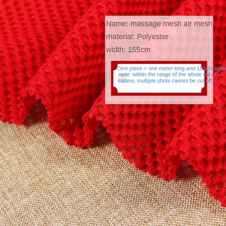 Mesh Fabric By The Meter for Car Seat Cover Cushion Sewing 3D Massage Cloth Plain Thickened Polyester Textile Black Blue Red Diy