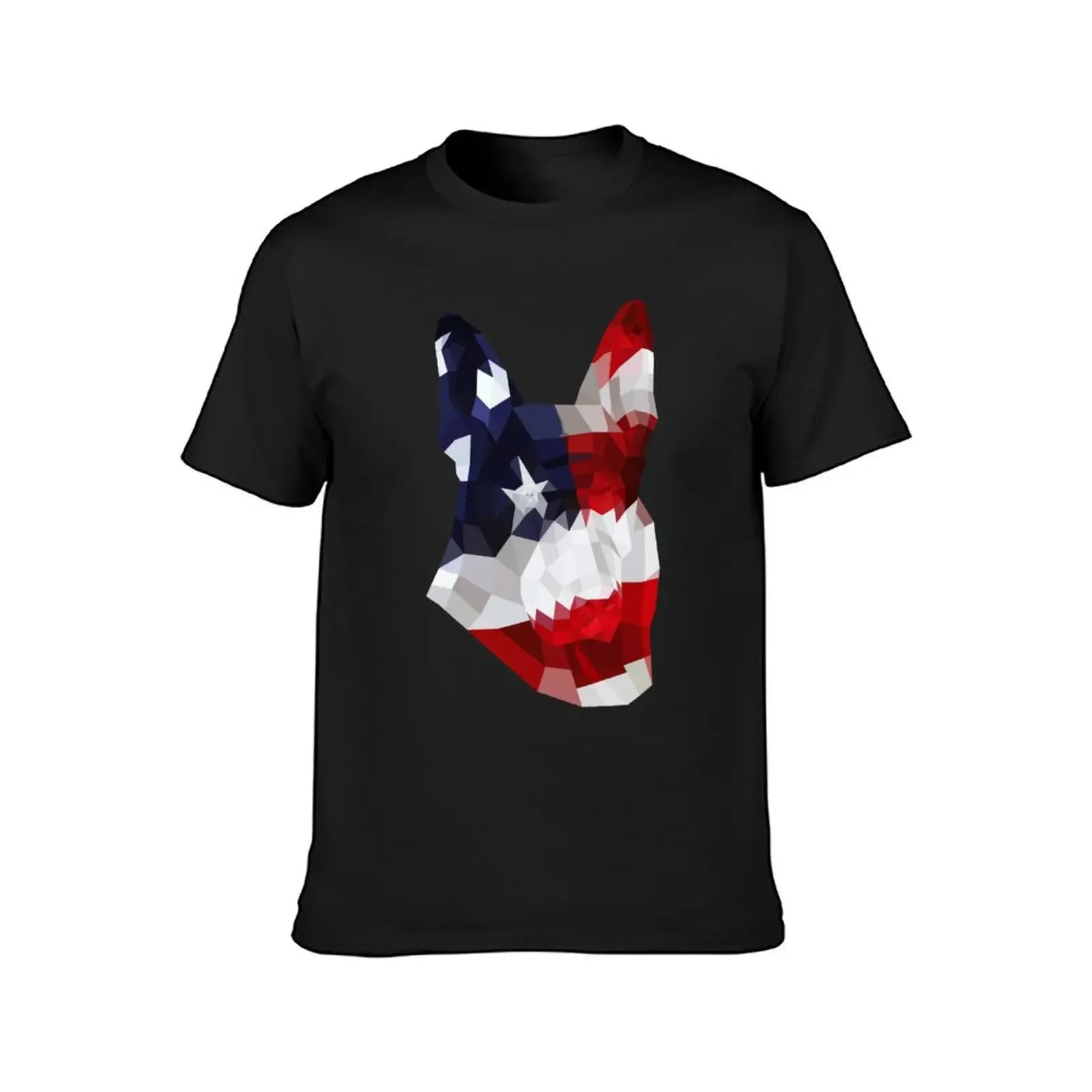 American German Shepherd T-Shirt aesthetic clothes street wear anime T-shirts for men cotton