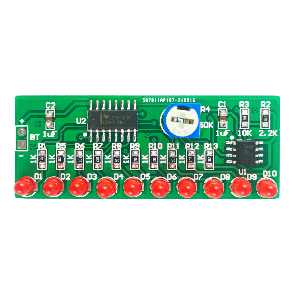 NE555 CD4017 LED Water Flowing Light DIY Soldering Kit, Electronic Teaching Components for Beginner Soldering Practice