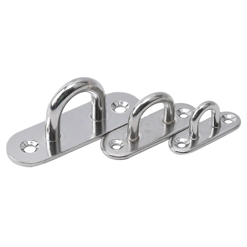 M5 M6 M8 Stainless Steel 304 Pad Eye Plate Hook Fixed Deck Door Buckle Heavy Duty Ceiling Mount Hanger for Yachts Boats