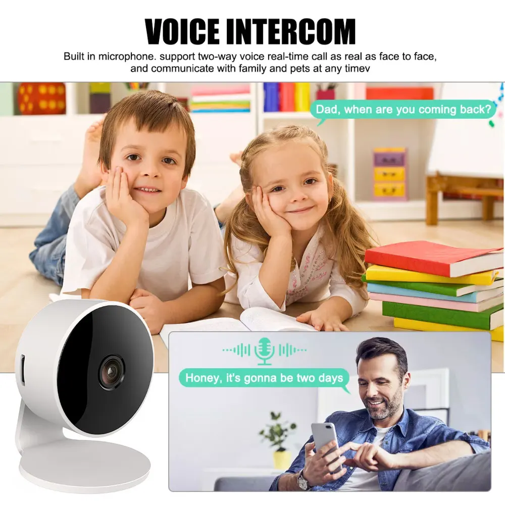 ANSVICAM Tuya Smart 5MP Wifi Indoor Home Security Camera 1080P 4X Zoom IP Camera Two-way Audio Human Body Detection Baby Monitor