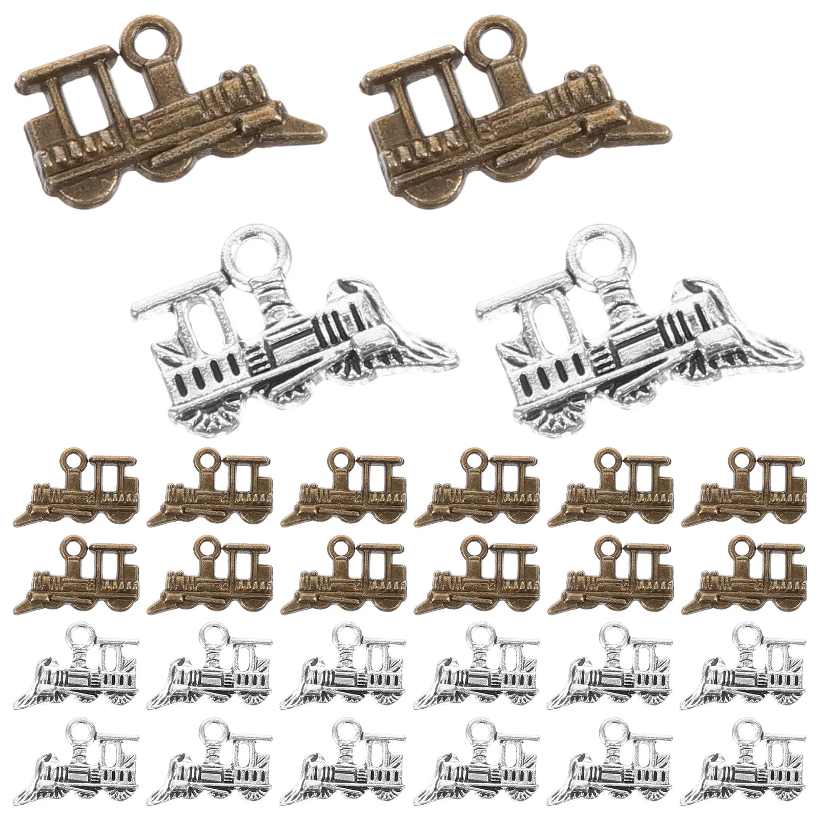 

Набор из 60 ретро-подвесок в виде поездов для изготовления украшений своими руками: подвески из сплава для ожерелий, браслетов, брелоков, подвесок-шармов