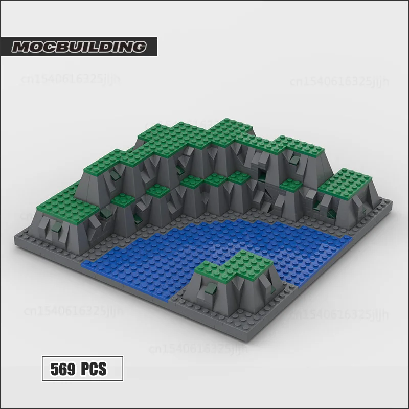 Moc Building Blocks 3D Base Technology Bricks Raised Baseplate For Castle Sets With River Creative Display Model Toys Gifts