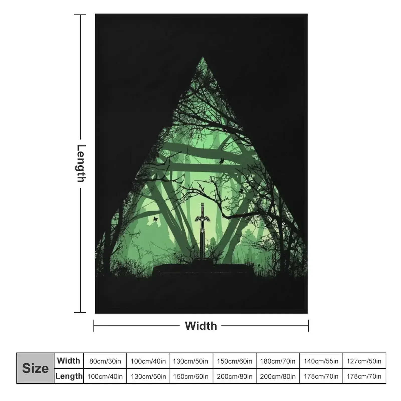 Sword in the Forest Throw Blanket For Sofa Thin Winter beds Hair Decorative Sofas Camping warm for winter Blankets