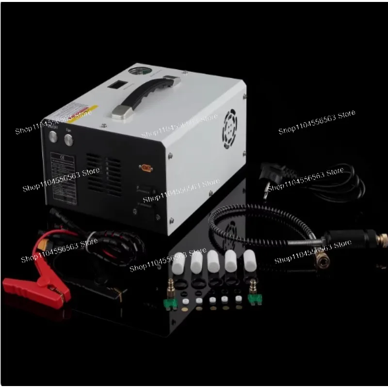 300Bar 4500Psi Portable PCP Air Compressor Built-in 220V/110V Power Adapter Set Pressure Value Automatic Stop Suitable for Subme