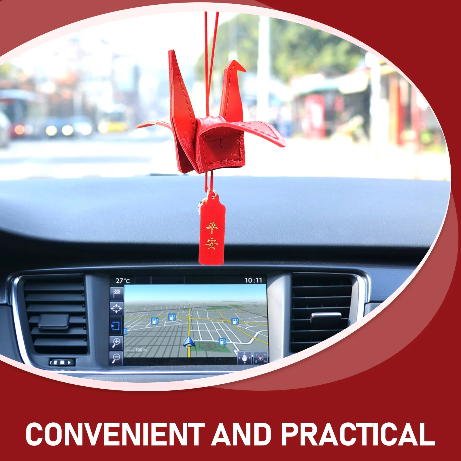 

Car Pendant Material Package Crafting Crane Sewing Origami Kit Making Kits Decor Cars Wind Chime Supplies Lightweight Easy Hang