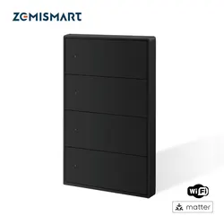 Zemismart Matter WiFi Smart Wall Light Switch 1 2 3 4 6 Gangs with Black Button Neutral Required SmartThings App Homekit Control