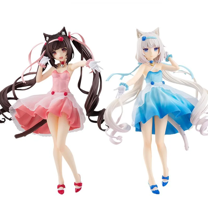 18CM Anime NEKOPARA Figure Chocolates Vanilla Cute Cocktail Dress Model PVC Static Child Toys Collectible Gift Doll Boxed