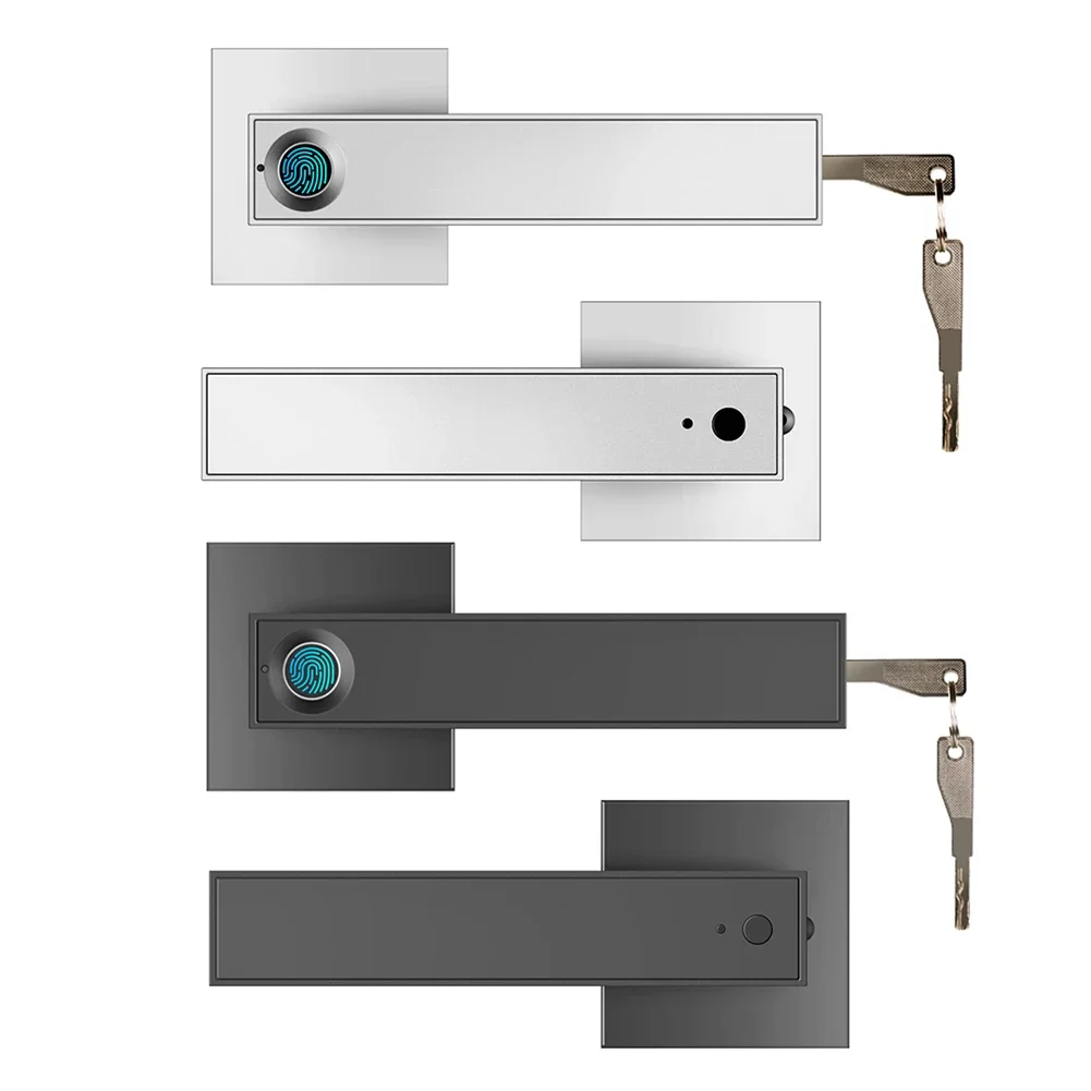 Security Fingerprint Door Lock Anti Theft Fingerprint Electronic Zinc Alloy Semiconductor Smart Handle Door Lock Key