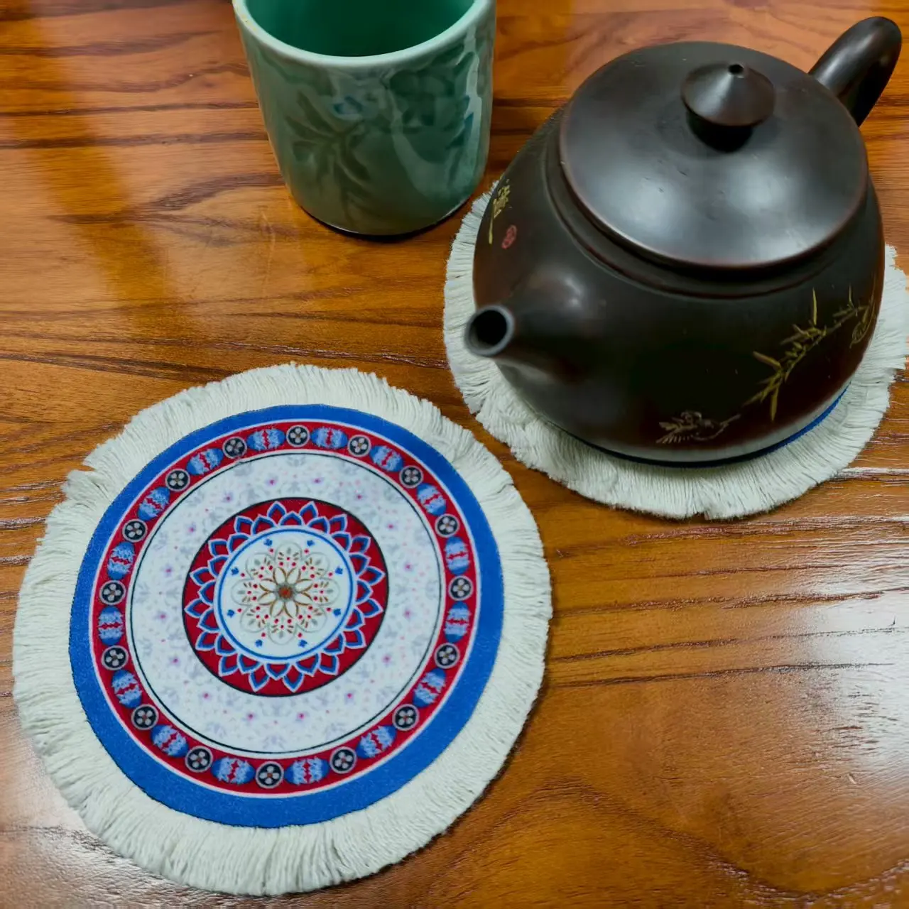 

5 Pieces Small Persian Style Woven Coaster Table Décor,Beautiful Retro-Style Afternoon Tea Coffee Coasters