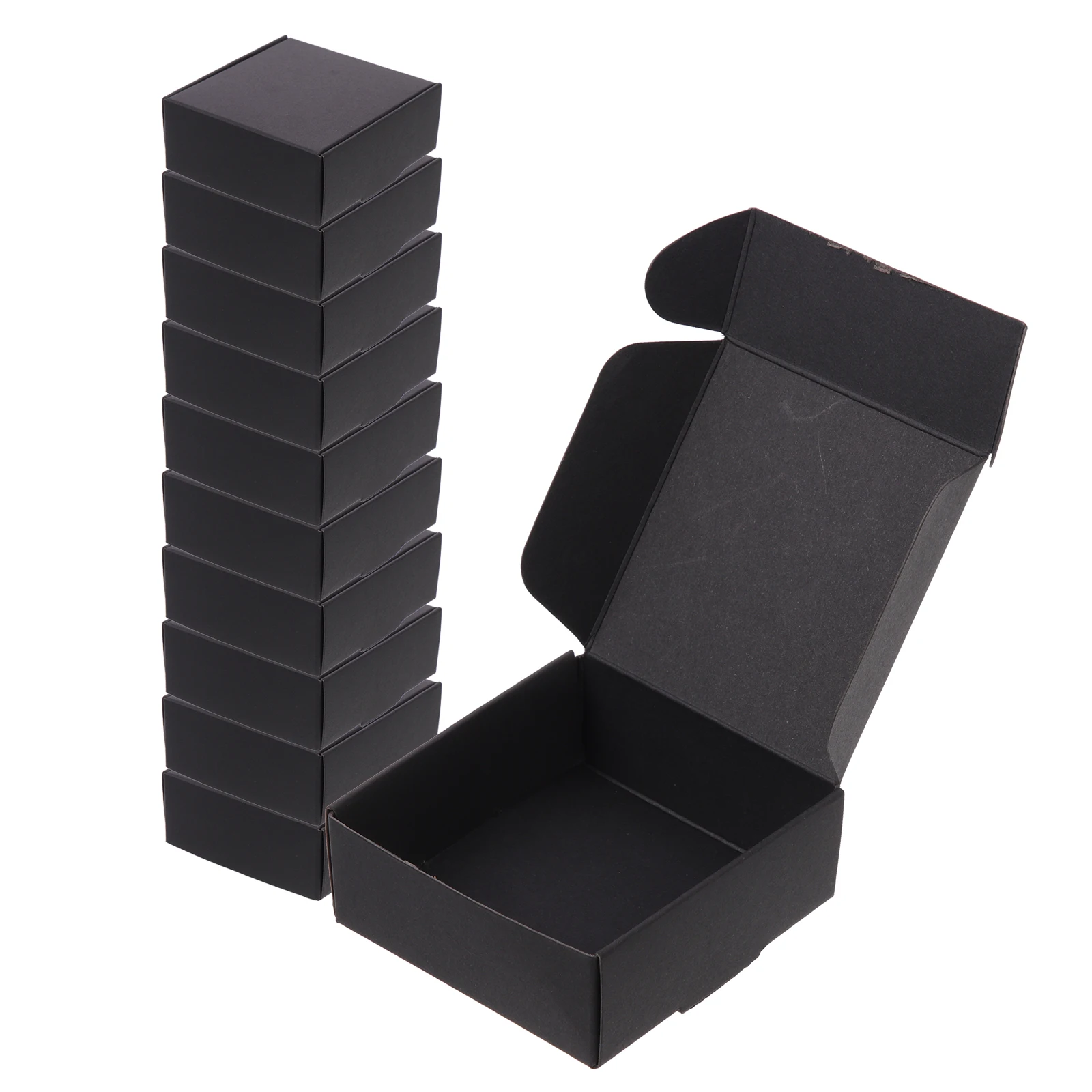 20Pcs Black Packaging Box Heavy Duty Mailing Box for Packing Delivery Storage Waterproof Crush Resistant Neat Design