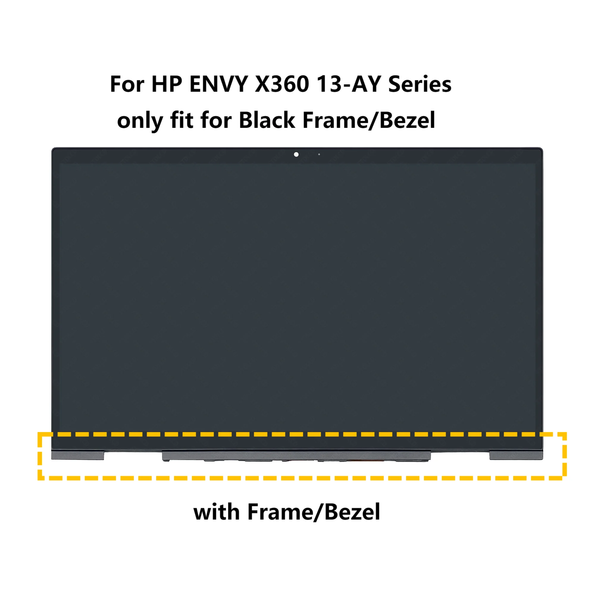 For HP ENVY X360 13-AY 13.3'' FHD 1920X1080 LED IPS Touch LCD Screen Assembly With Frame 13-ay0114AU NV133FHM-N5T N133HCG-GF3