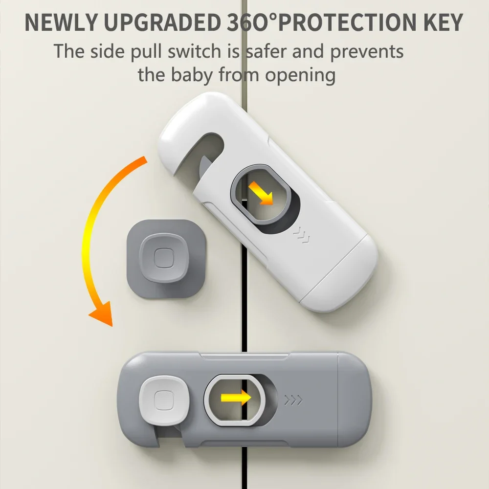 2PCS Safety Lock For Baby 1Pcs Home Refrigerator Fridge Freezer Door Catch Lock Toddler Kids Child Cabinet Safety Child Lock