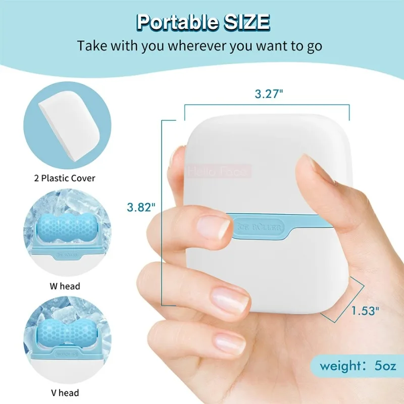 Двойной ледяной валик для снятия отечности на лице и глазах, холодная терапия для мигрени, массажный валик для лица для ухода за кожей