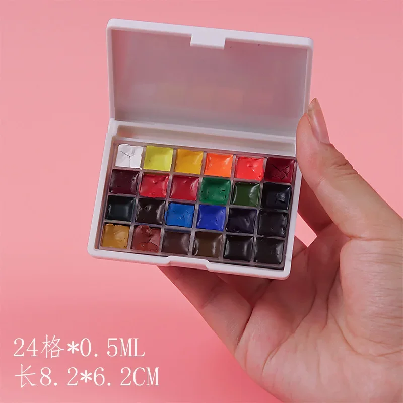 Plastic Rectangular Shape Nail Art Painting Watercolor Palette Foundation Eyeshadow Eye Shadow Double Layer Paint Box