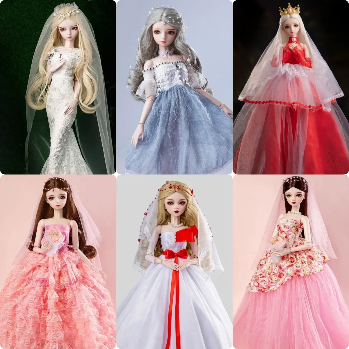 

Одежда для кукол 60 см, свадебное платье, сменный набор, 1/3 BJD, аксессуары для кукол, рождественский подарок для девочек, игрушки