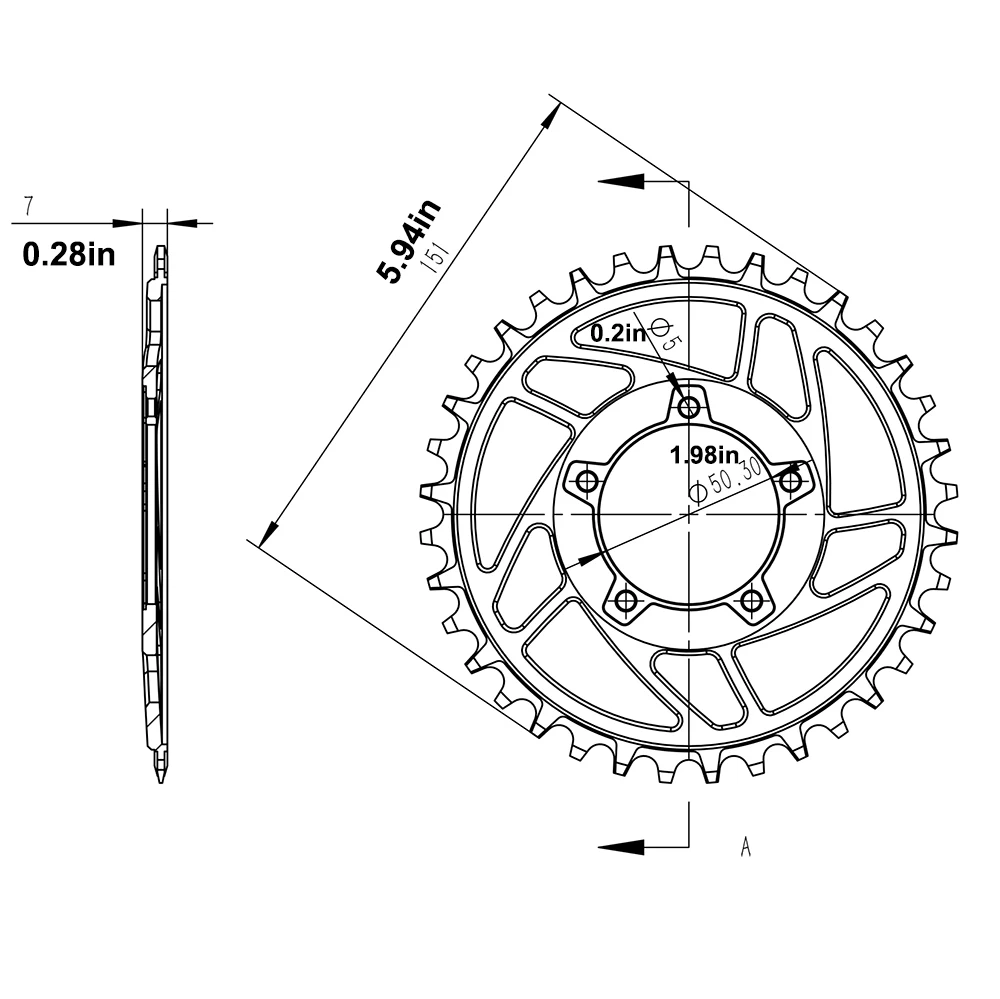 EBKE Chainring Sprocket 36T For Bafang BBS01BBS01B BBS02 BBS02B Mid Drive Motor Electric Bike Ebike Bicycle