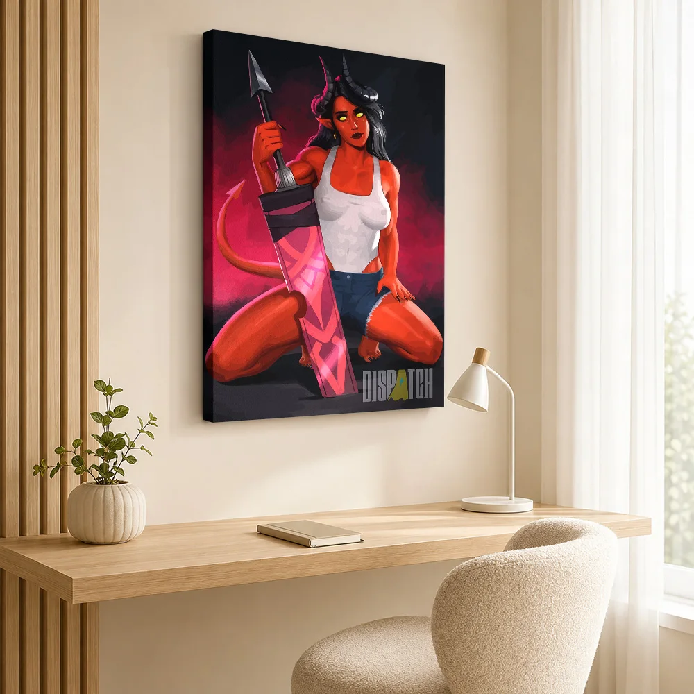 DISPATCH Framed Canvas Poster Personalized Gaming Anime Wall Paintings Decoration for Game Room Collectible Ready to Hang Gift