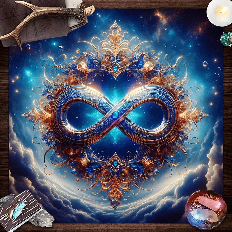 Starry Sky Infinite Wallpaper Blue and Gold Flowering Gemstone Nebula Living Room Meditation Corner Decoration