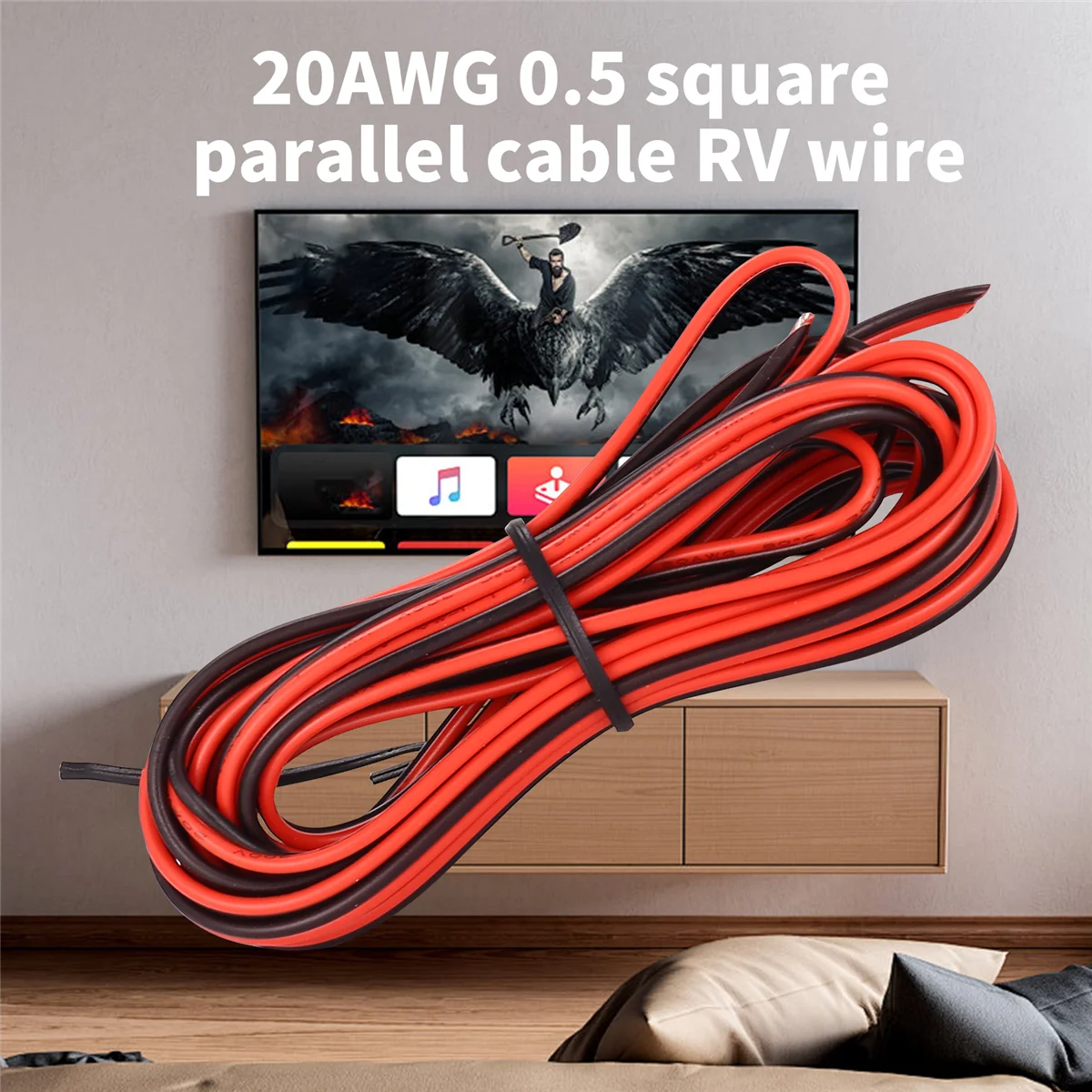 ABYA 20 GAUGE PER 3 METER RED BLACK ZIP WIRE AWG CABLE POWER GROUND STRANDED COPPER CAR