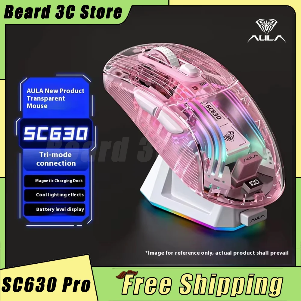 

Беспроводная мышь Aula Sc630 Pro, 3-режимная игровая мышь, энергосбережение Sc630Pro с зарядной базой, геймерские киберспортивные мыши, подарки для ПК