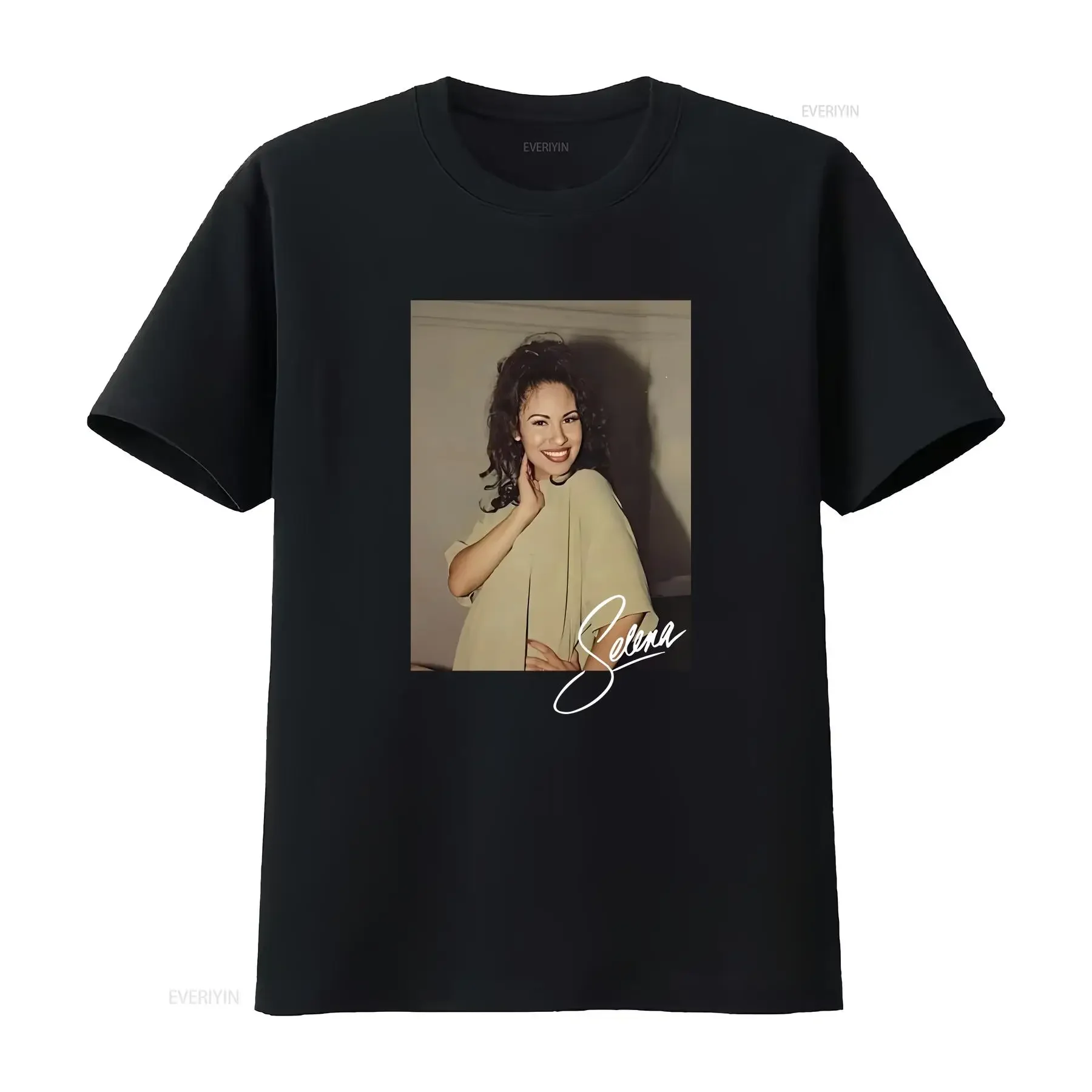Selena Quintanilla T Shirt Black Funny  vintage Washed designer clothes Casual Soft Stretched Unisex Versatile Comfortable