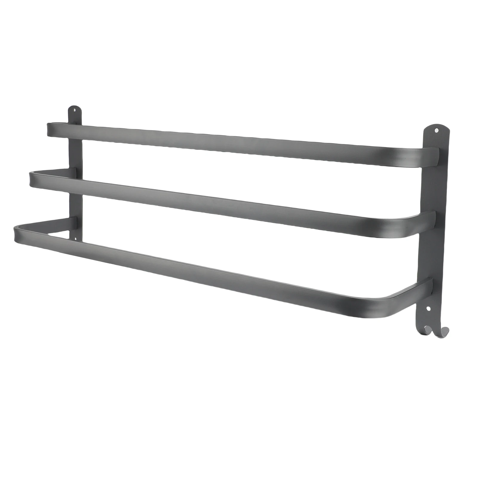 

3-уровневая вешалка для полотенец для ванной комнаты, 60 см, алюминиевый сплав, компактный удобный крючок, настенный держатель для полотенец, органайзер для кухни