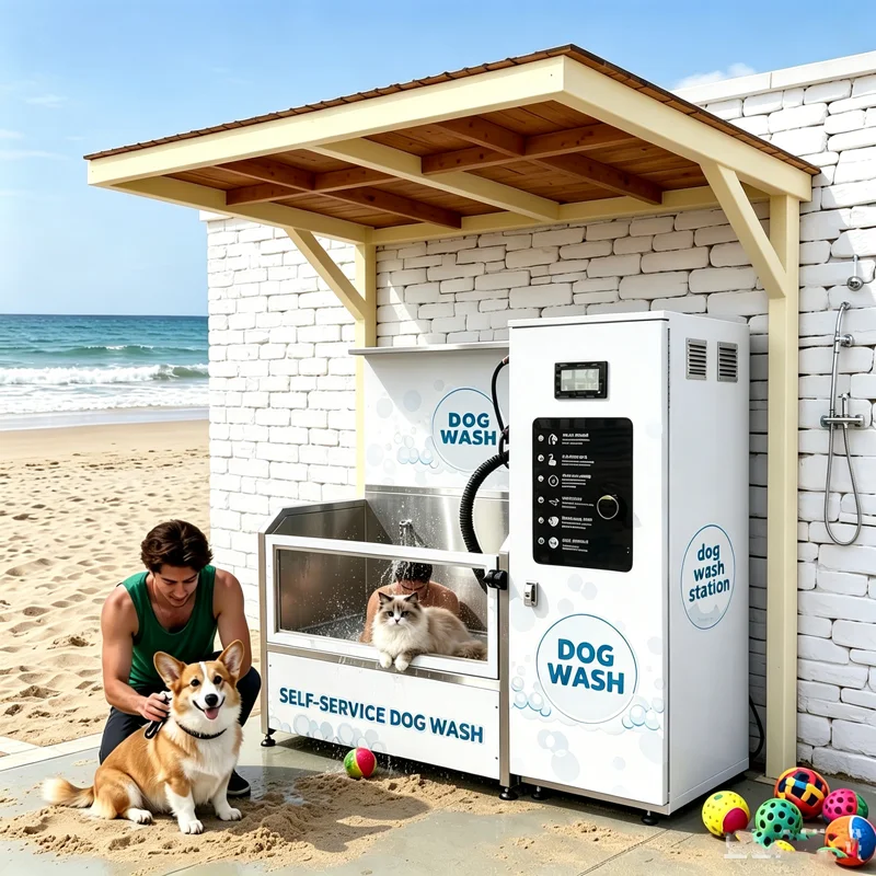 FL 2026 New Auto Operated Stainless Steel Dog Wash Station Self Service Dog Wash Machine Touch Screen Dog Bathing Station Custom
