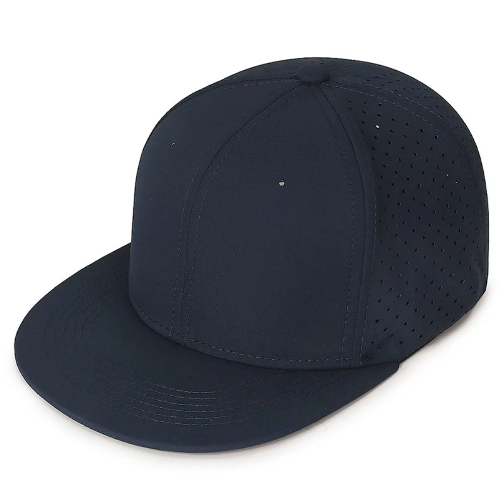 High Quality Full Closed Mens Baseball Cap Causal Solid Flat Brim Stretchy Caps 6 Panels Breathable Hip Hop Hat