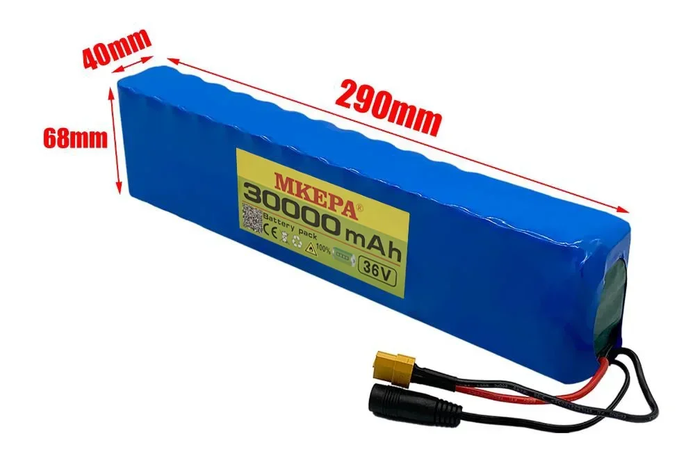 10S3P 36V 30Ah Lithium battery pack,For Kugoo S2 / S3 / S4 / M2,etc,,equipped with BMS，Balanced charging XT30 JST 42V XT60