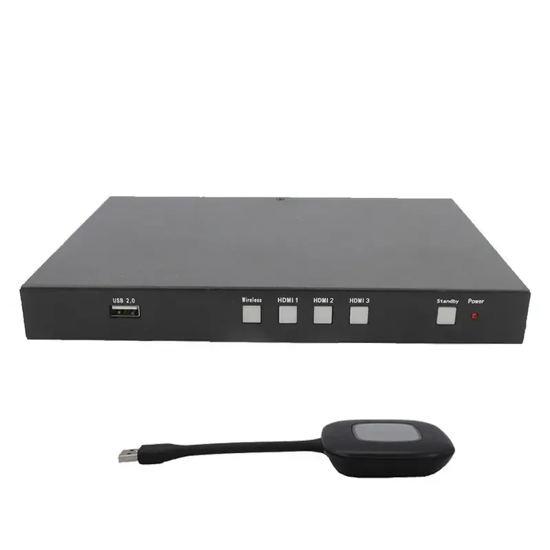 New 4K wireless presentation audio video  transmitter receiver scaler switcher CS-411+2*USB Dongle