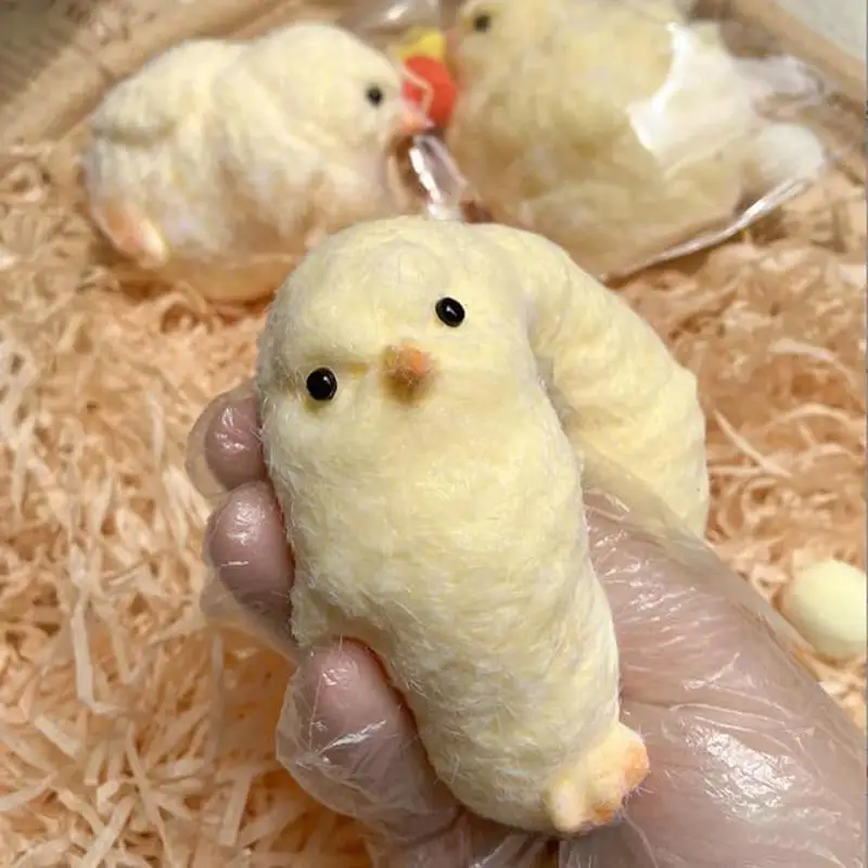 Simulation Yellow Chicken Squeezing Pinching Toys Silicone Plush Chicks Adult Kids Birthday Gift Toys