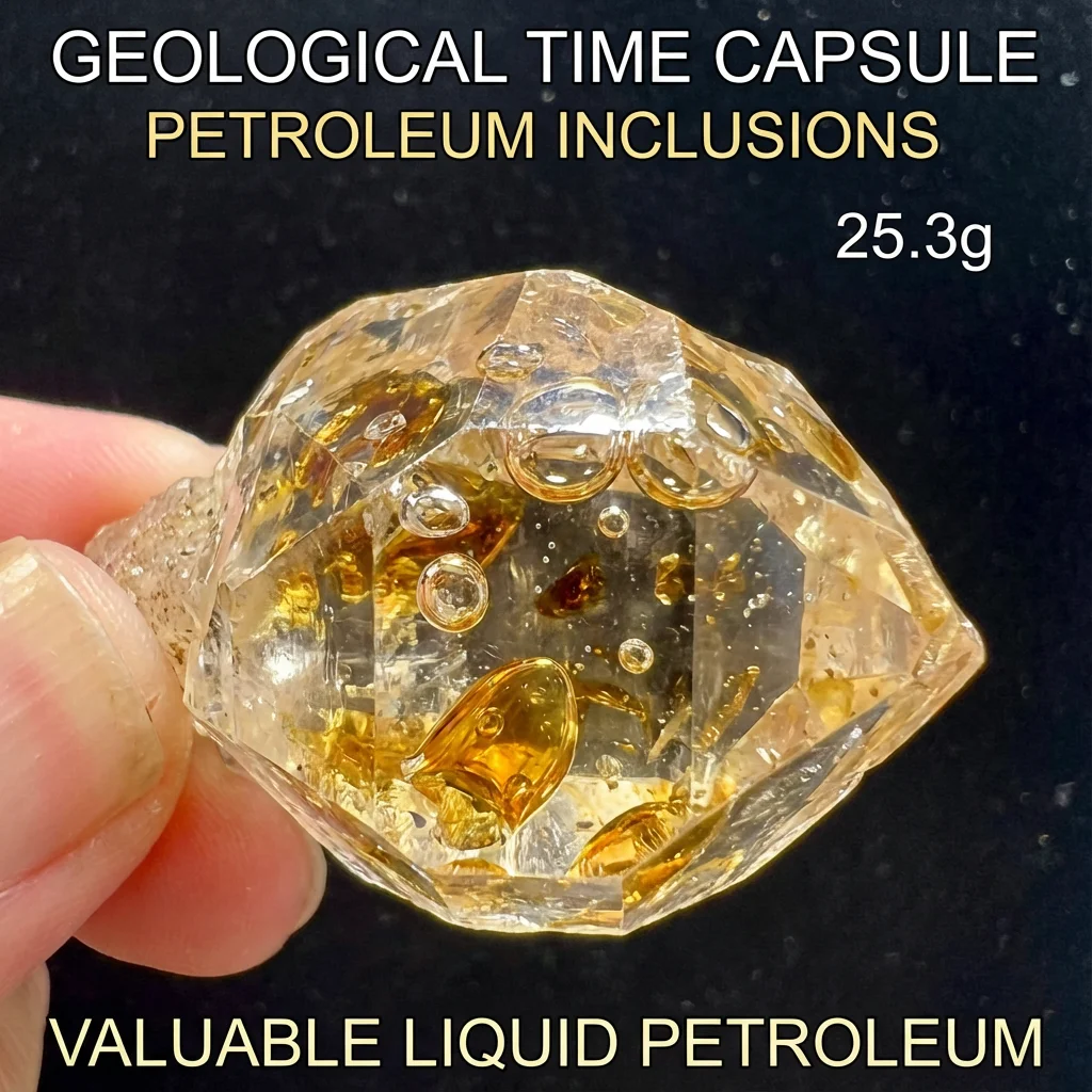 

Selected natural oil-bile crystal mineral raw stone crystal specimen for appreciation, collection and display.