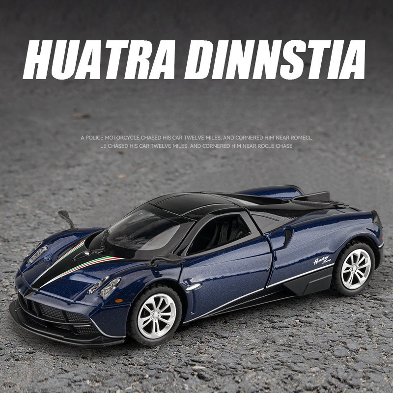 1:36 Huayra Dinastia Alloy Sports Car Model with Sound and Light Pull Back Diecast Alloy Car Model Collectible Gift