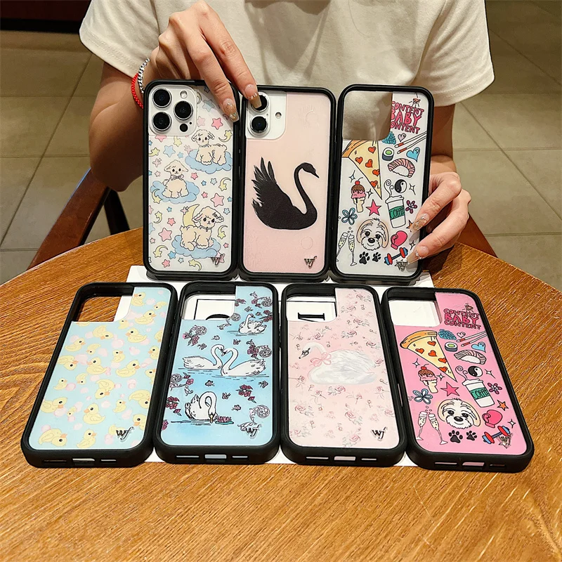

Wildflower pretty Swan Lake Lullaby Lambs Duck wf Phone Case For iPhone 16 15 14 13 12 Pro Max Plus wf Pet Dog Coffee Cover