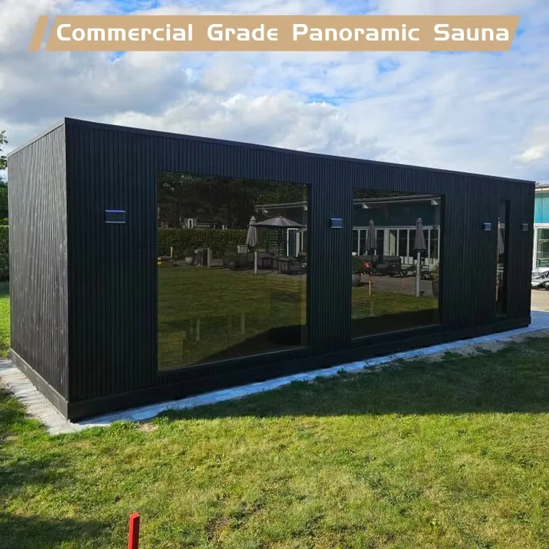 3‑In‑1 Outdoor Sauna Shower Room Leisure Pavilion Warm Cold Bathtub Integrated Large Sauna Cabin