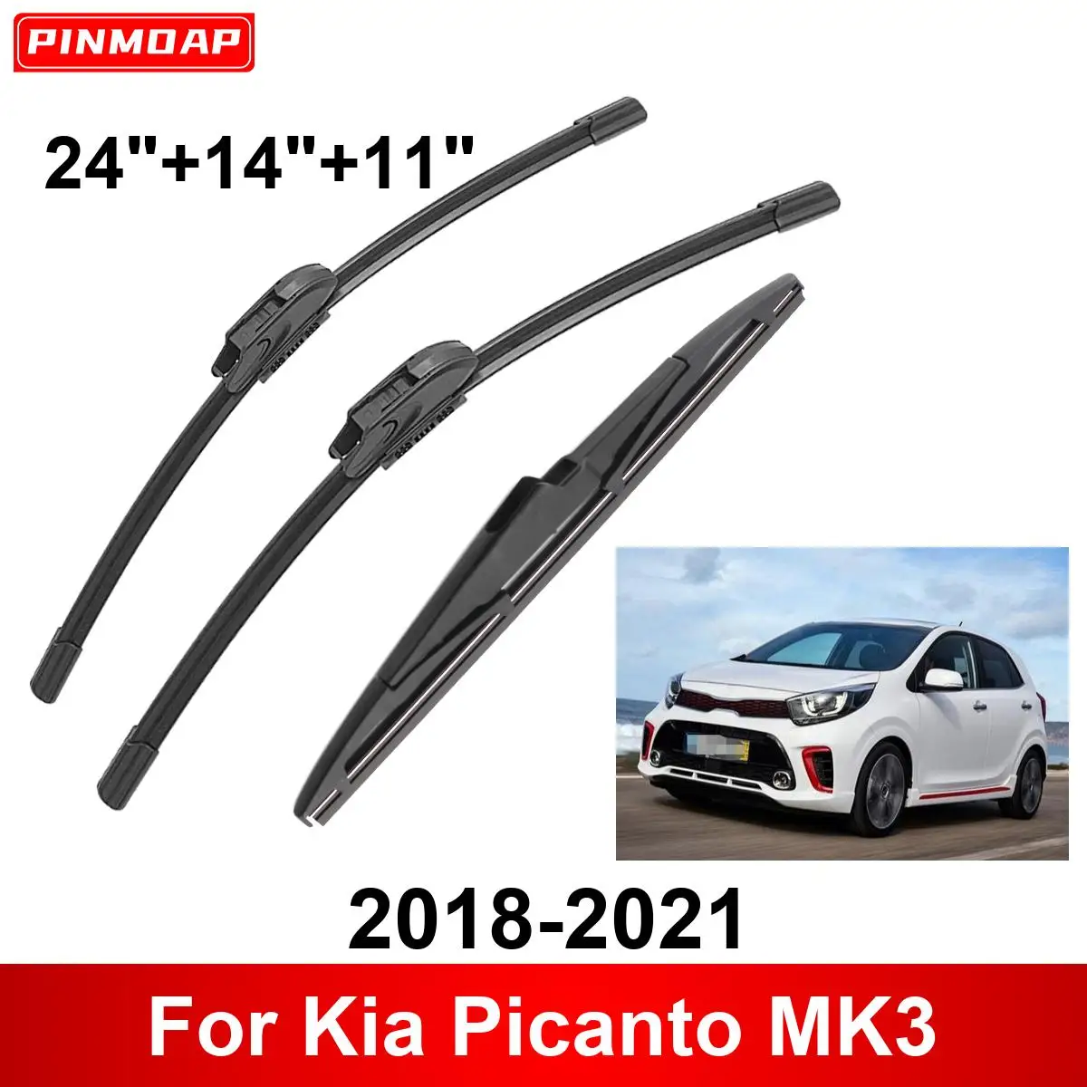 1/2/3/4/6PCS Car Wiper For Kia Picanto MK3 2018-2021 Front Rear Wiper Blades Brushes Cutter Auto Accessories 2018 2019 2020 2021